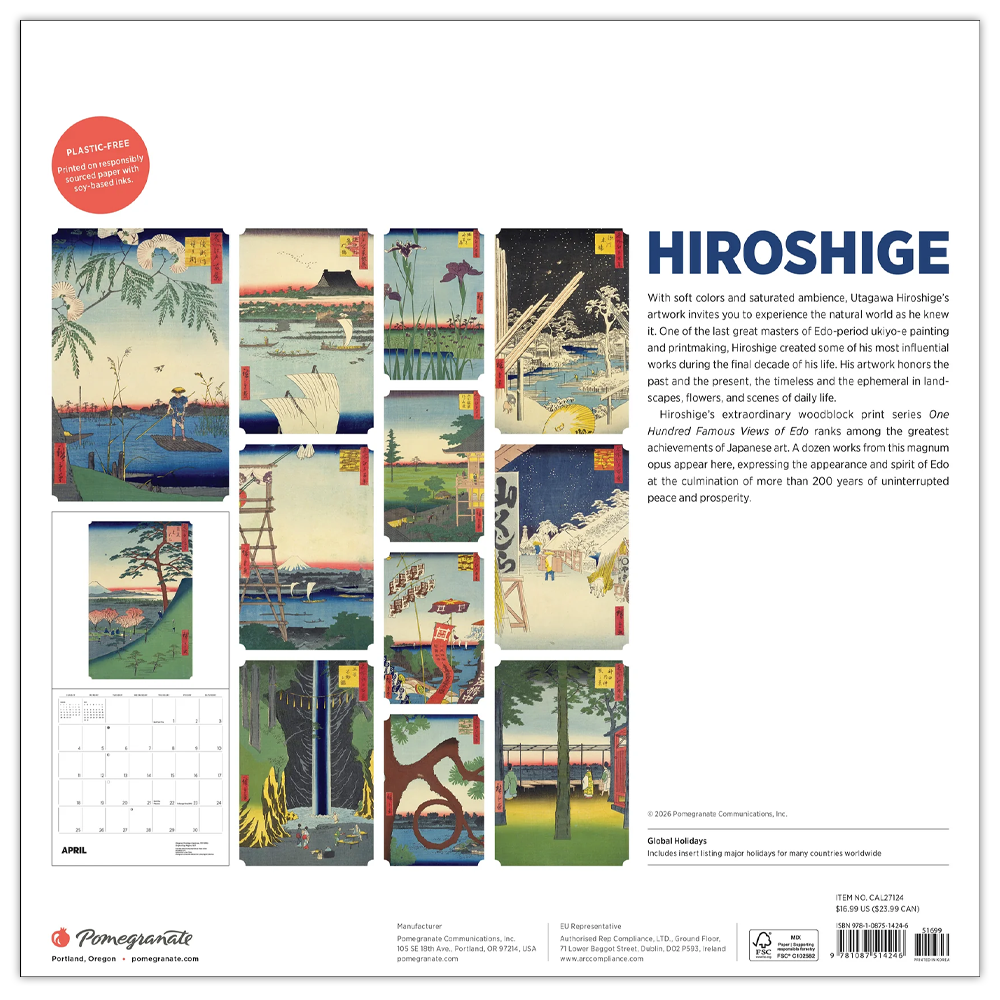 Calendrier mural 2027 Utagawa Hiroshige