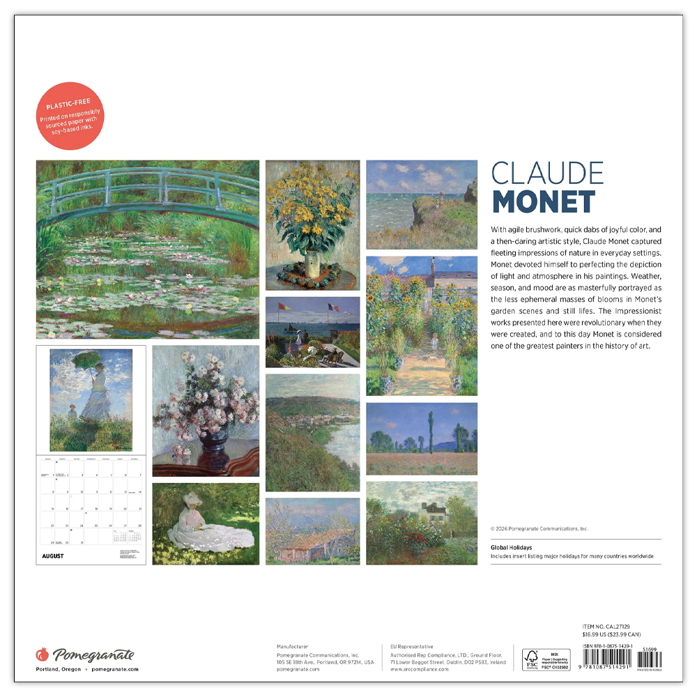 Claude Monet 2027 Wall Calendar