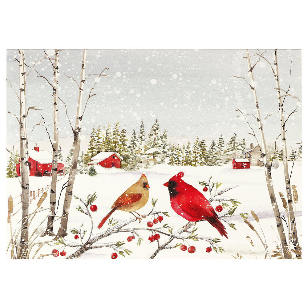 Boîte de cartes doubles des Fêtes Cardinals in Winter