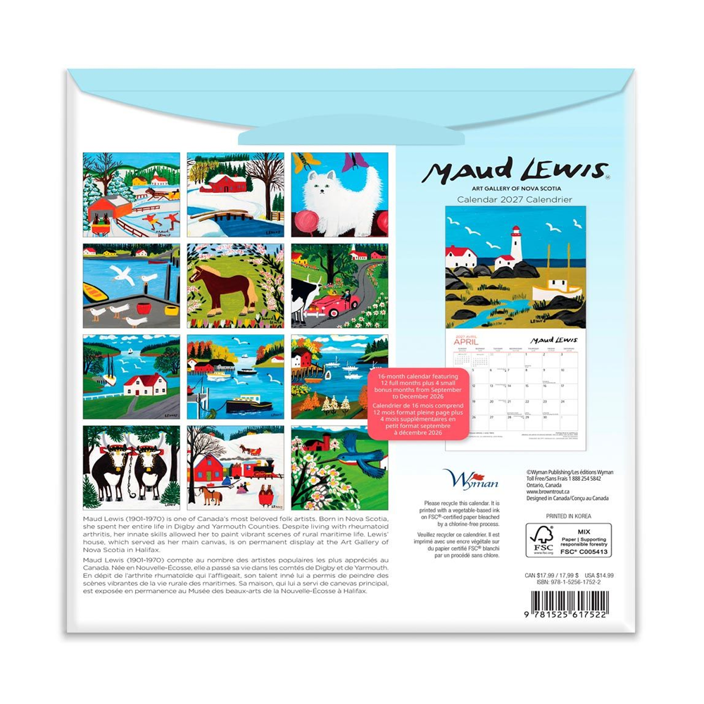 Maud Lewis 2027 Medium Wall Calendar