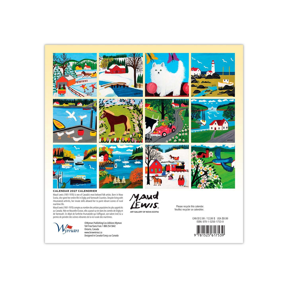 Petit calendrier 2027 Maud Lewis