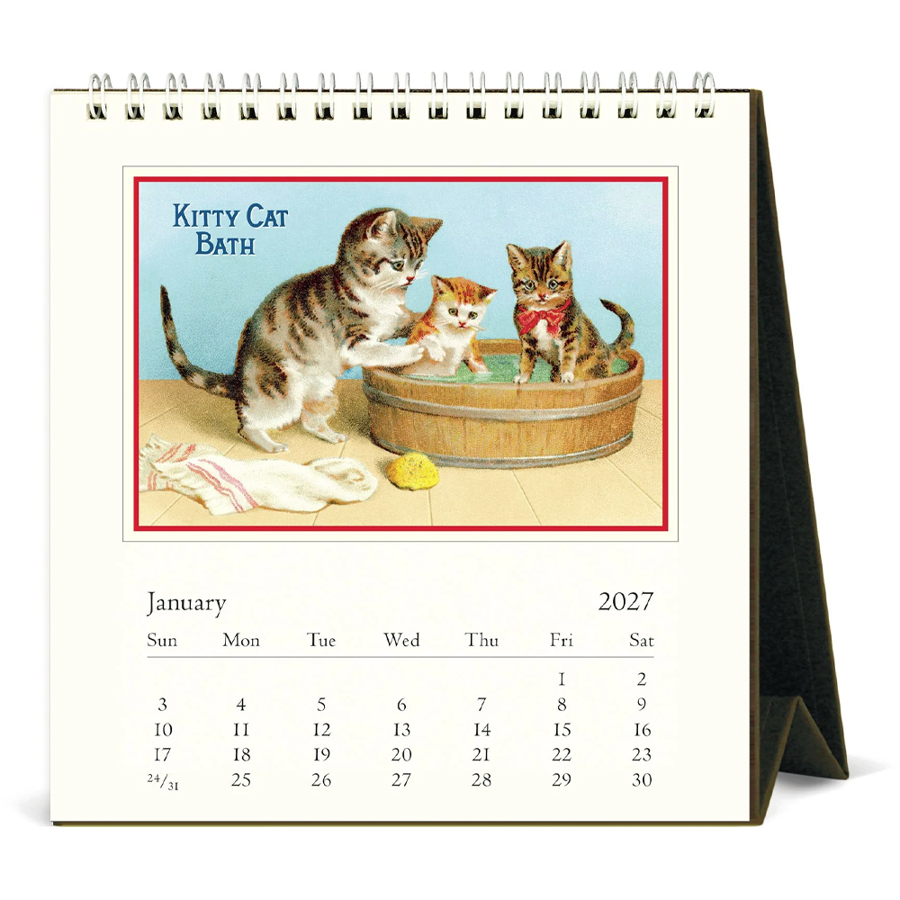 Calendrier de bureau 2027 Chats d'époque