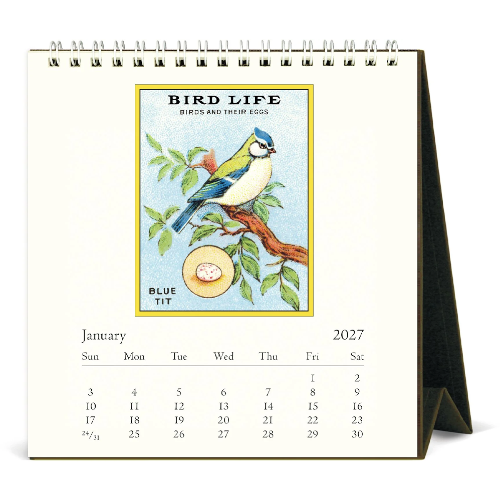 Vintage Birds 2027 Desk Calendar
