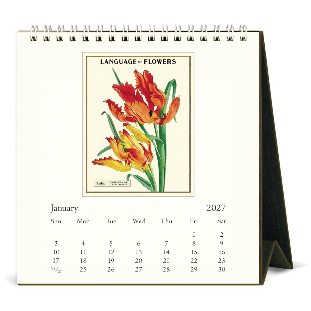 Calendrier de bureau 2027 Langage des fleurs