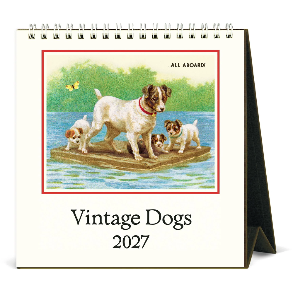 Calendrier de bureau 2027 Chiens vintage