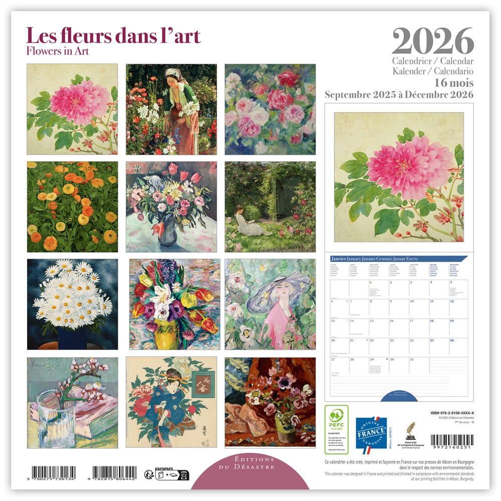 Flowers in Art 2026 Wall Calendar