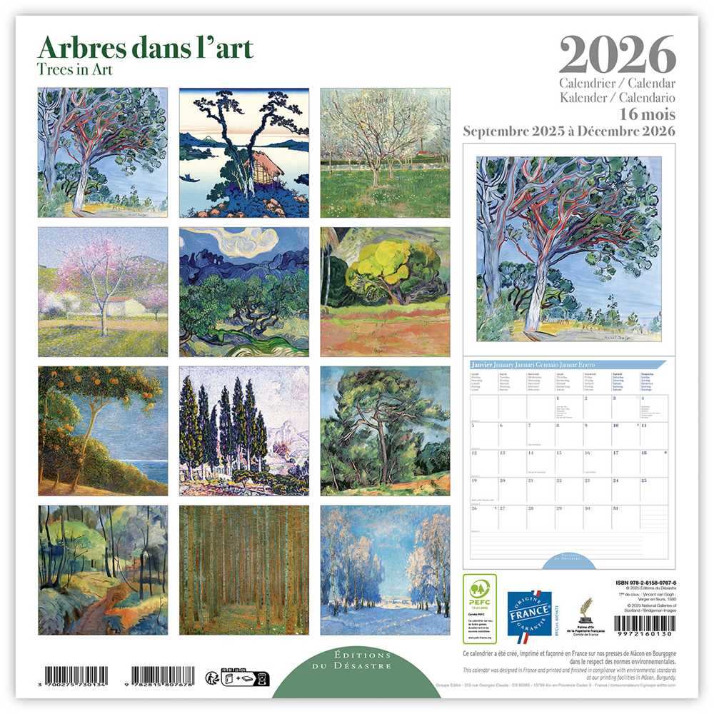 Trees in Art 2026 Wall Calendar
