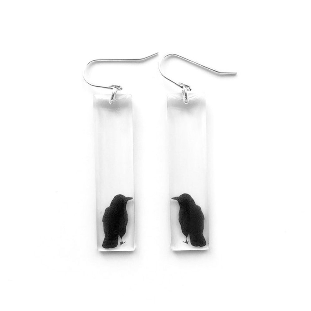 Boucles d'oreilles Corbeau (grand)