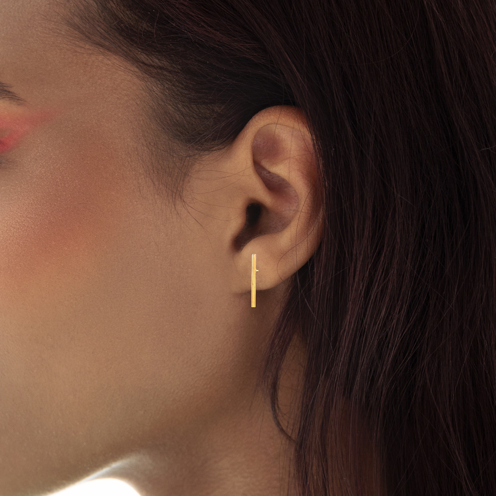 Boucle d'oreilles Barre verticale